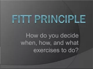 Understanding the FITT Principle for Progressive Overload in Exercise