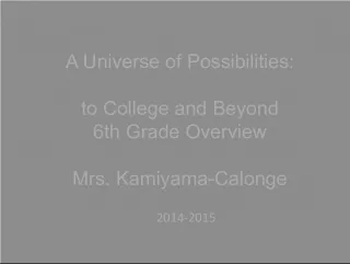 A Universe of Possibilities: 6th Grade Overview