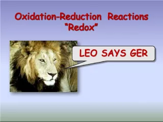 Oxidation-Reduction Reactions (Redox)