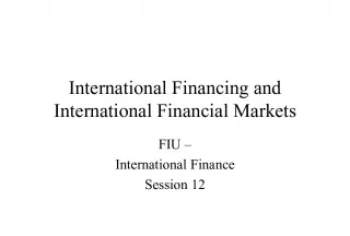 Understanding the Use of International Financial Markets in International Financing