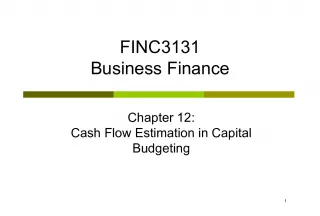 Cash Flow Estimation in Capital Budgeting