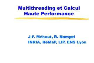 Multithreading et Calcul Haute Performance