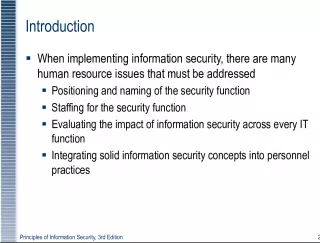 Principles of Information Security and Human Resource Issues