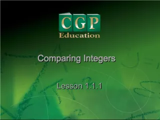 Comparing Integers - Lesson 1