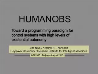 Toward a Programming Paradigm for Autonomous Control Systems