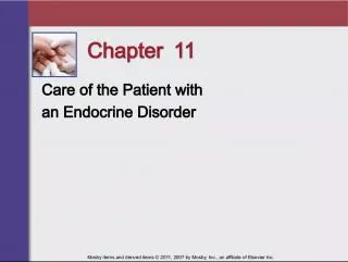 Care of the Patient with an Endocrine Disorder