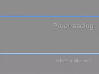 Proofreading and Investment Services