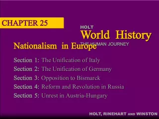 Nationalism and Unification in Europe