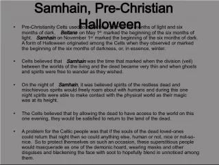 Samhain - The Pre-Christian Halloween