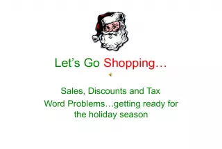 Let's Go Shopping: Sales, Discounts, and Tax Word Problems
