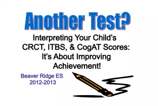 Interpreting Your Child's CRCT, ITBS, & CogAT Scores: It's About Improving Achievement