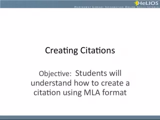Creating Citations in MLA Format for Academic Papers