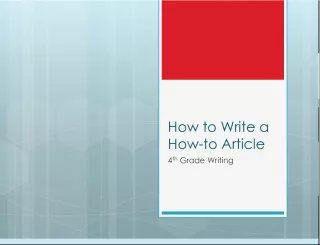 What Makes a Good How-To Article?
