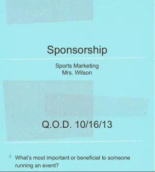 Sports Sponsorship: The Importance of the Event Triangle