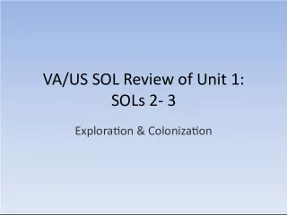 Reviewing the Impact of European Exploration and Colonization in the VA US SOLs