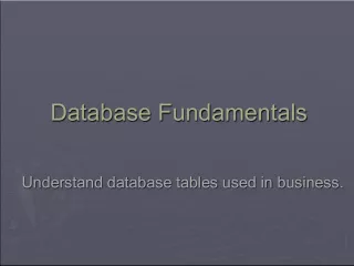 Understanding the Database Tables Used in Business
