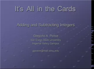 It's All in the Cards: Adding and Subtracting Integers