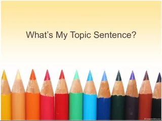 Understanding Topic Sentences