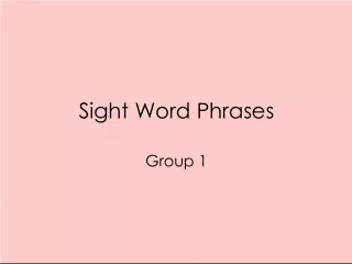 Sight Word Phrases Group 1