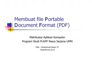 Membuat File Portable Document Format (PDF) Matrikulasi Aplikasi Komputer Program Studi MKPP Pasca Sarjana UMM