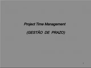 Project Time Management and the Importance of Schedule Management.