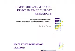 Leadership and Military Ethics in Peace Support Operations