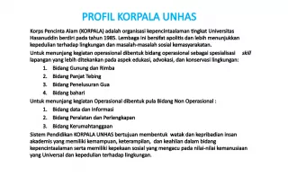 Profile of KORPALA UNHAS - Nature Lovers Organization