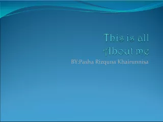 About Me: Pasha Rizquna Khairunnisa