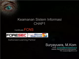 Suryayusra M Kom - Authorized Learning Partner Certificate FCNS Security Information System Chapter 1