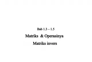 Bab 13-15: Matriks and Its Operations - Matrix Inverses