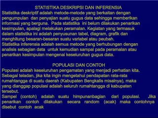 Statistika Deskripsi dan Inferensia