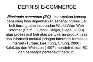 Definisi E-Commerce