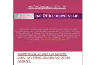 Professional Movers in Dubai, UAE
