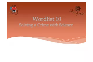 Wordlist 10: Vocabulary for Solving a Crime with Science (Part 1)