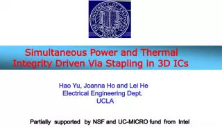 Simultaneous Power and Thermal Integrity Driven Via Stapling in 3D ICs