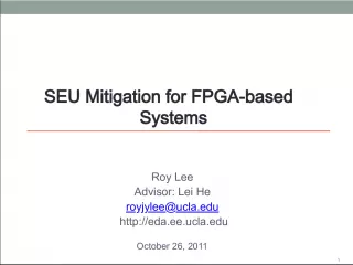 SEU Mitigation for FPGA based Systems