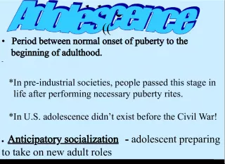 Adolescence - The Transition from Puberty to Adulthood