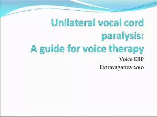 Voice Therapy for Unilateral Vocal Cord Paralysis: A Review of Current Practice and Outcomes