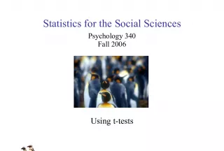 Statistics for the Social Sciences: Using t tests