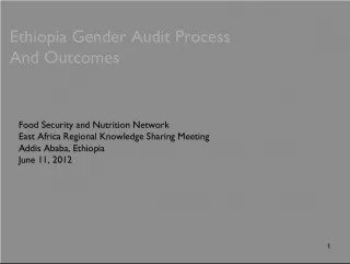 Ethiopia Gender Audit Process and Outcomes: Addressing Food Security and Nutrition in East Africa