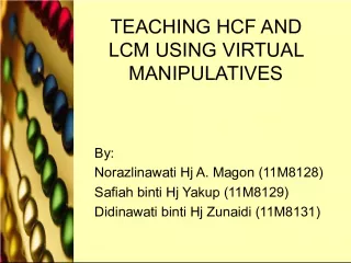 Teaching HCF and LCM Using Virtual Manipulatives