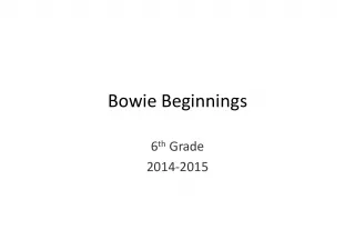 Bowie Beginnings 6th Grade Staff Directory and Communication