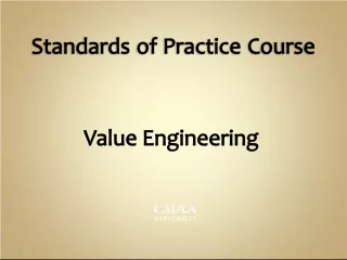 Standards of Practice Course on Value Engineering