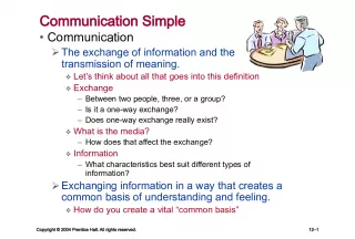 Communication: Understanding the Complexity of Information Exchange