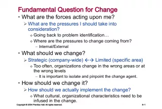 Fundamental Questions for Change