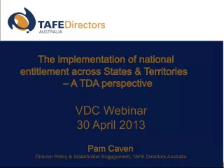 The Implementation of National Entitlement Across States and Territories: A TDA Perspective