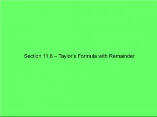 Taylor's Formula and Error of Taylor Polynomials