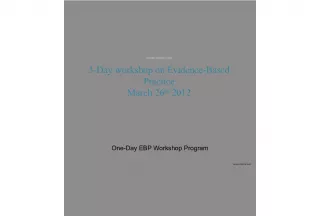 Evidence Based Practice Workshop with Dr. Carl Heneghan