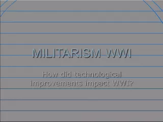 Technological Improvements in WWI Militarism