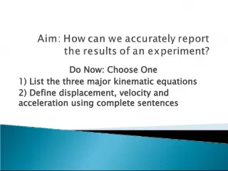 Kinematic Equations and Lab Reports